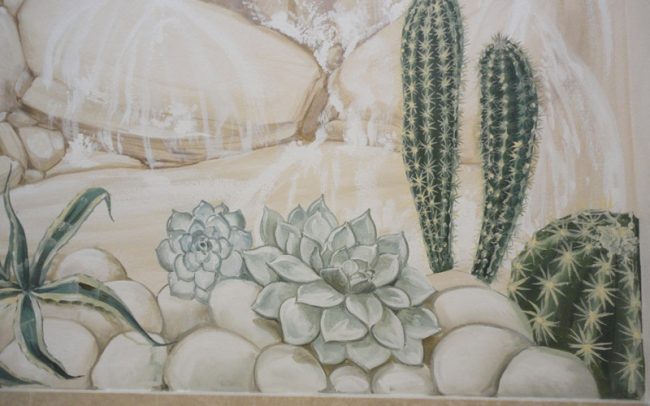 Decori con piante grasse sulla parete - Maurizio Magretti