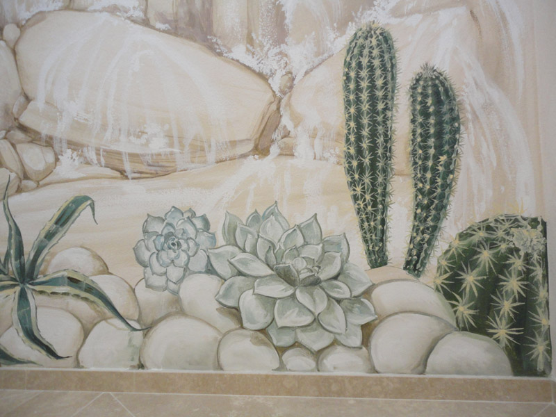 Decori con piante grasse sulla parete - Maurizio Magretti