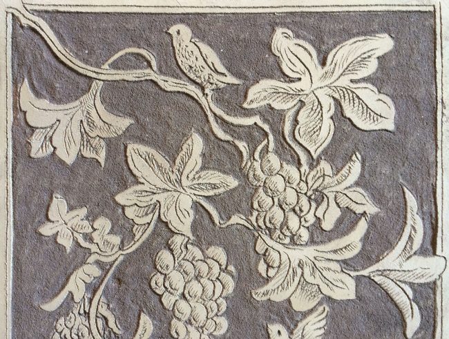 Decorazioni a sgraffito - Tecnica classica con foglie di vite - Maurizio Magretti